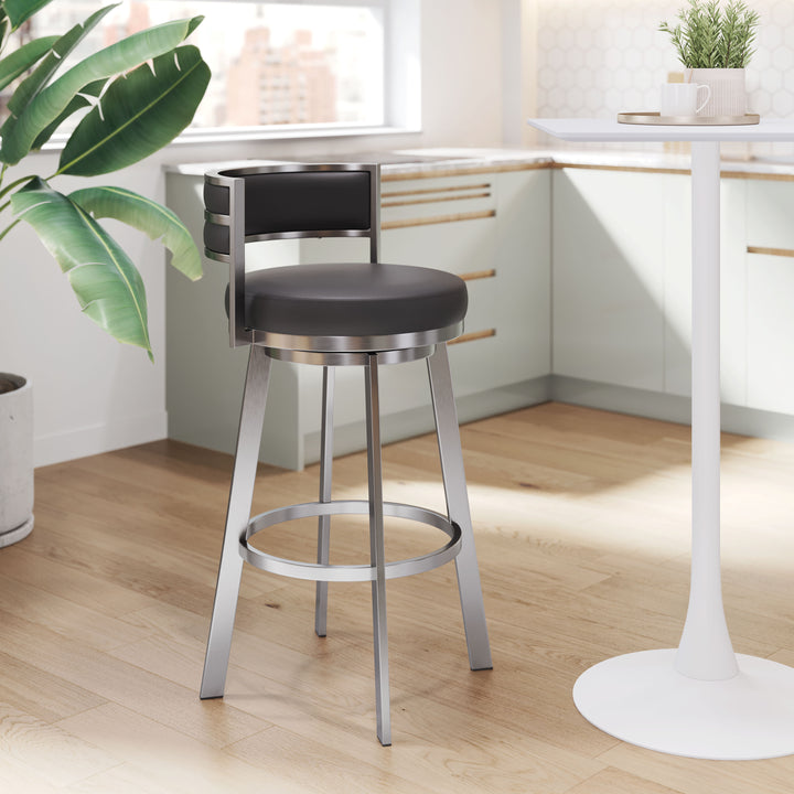 Zuo Gimsby Swivel Barstool Black