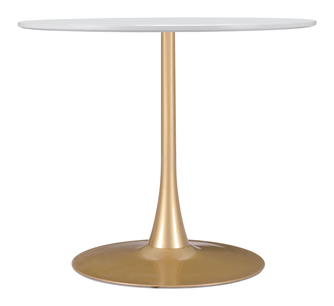 Zuo Opus Dining Table White & Gold