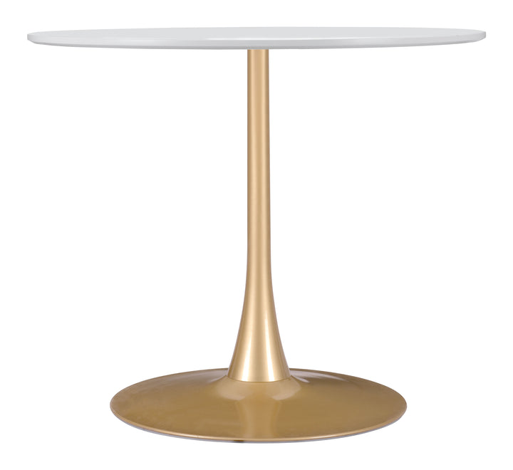 Zuo Opus Dining Table White & Gold