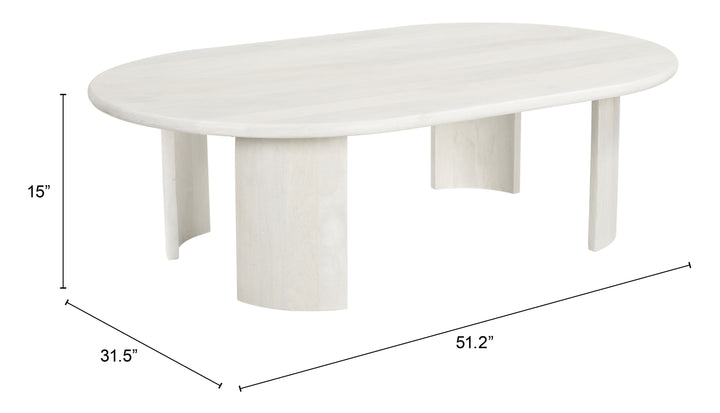 Zuo Risan Coffee Table Whitewashed