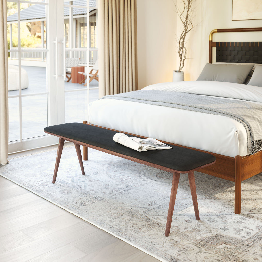 Zuo Kazwali Bench Black & Walnut