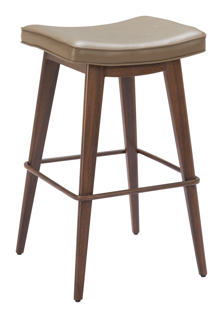 Zuo Divat Barstool (Set of 2) Taupe & Walnut