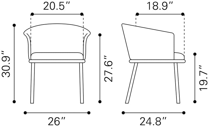 Zuo Garston Dining Chair Brown
