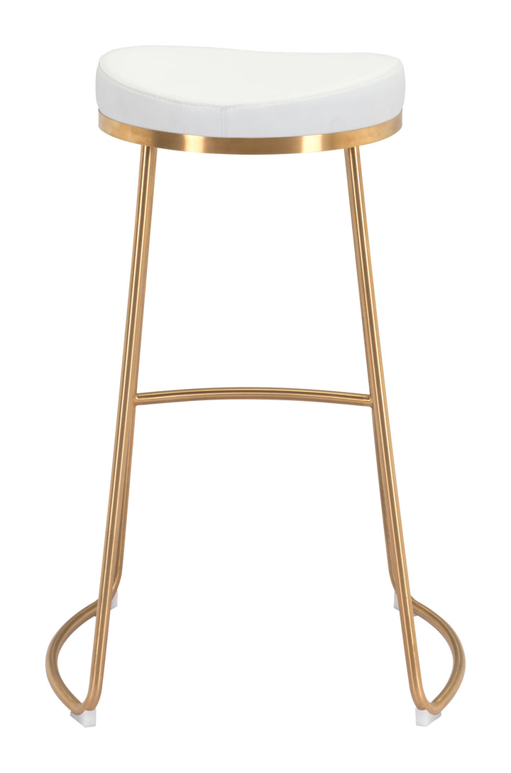 Zuo Bree Barstool (Set of 2) White & Gold