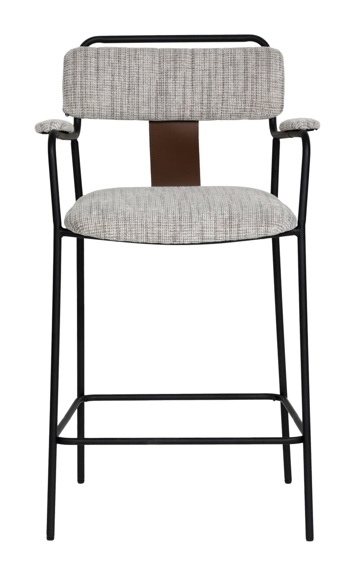 Zuo Couva Counter Stool (Set of 2) Gray Tweed