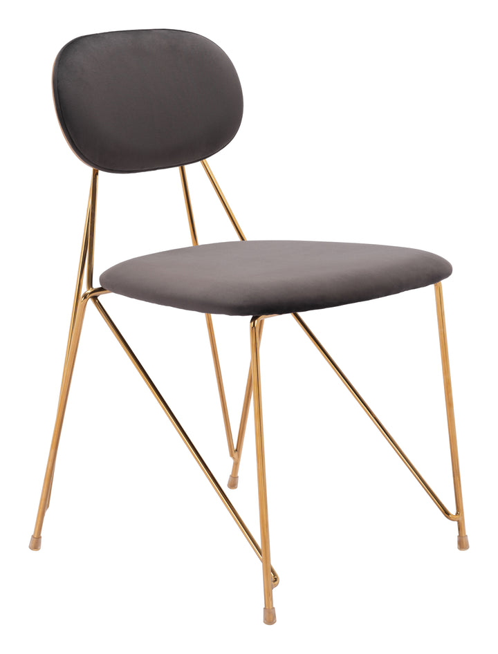 Zuo Georges Dining Chair (Set of 2) Gray & Gold