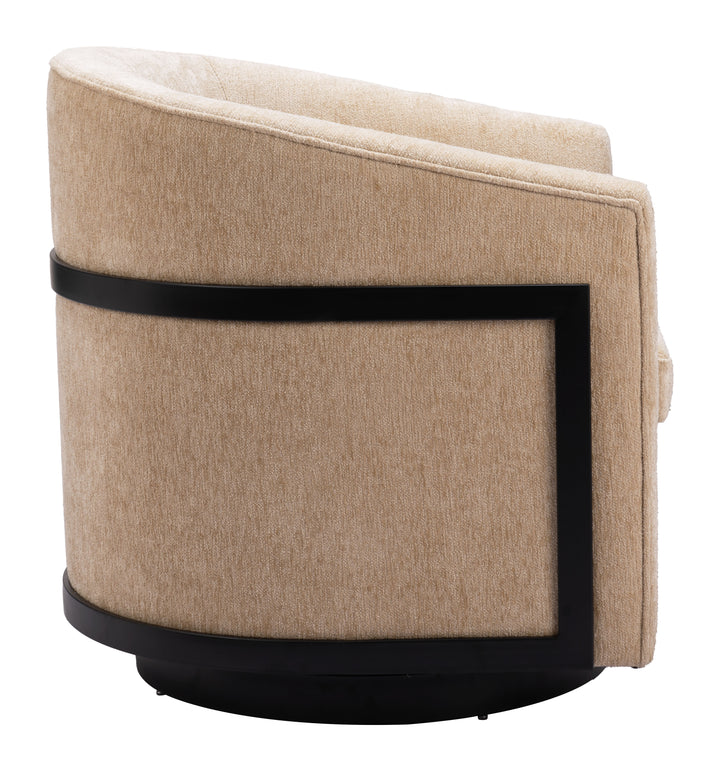 Zuo Hanko Swivel Chair Golden Beige
