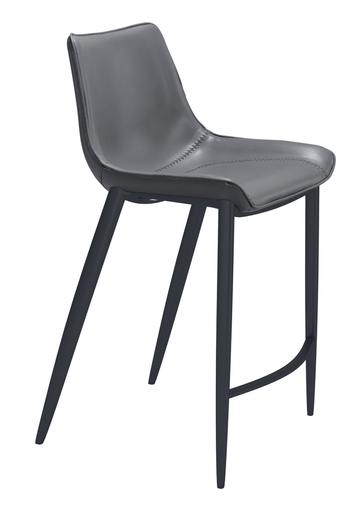 Zuo Magnus Counter Stool (Set of 2) Dark Gray & Black