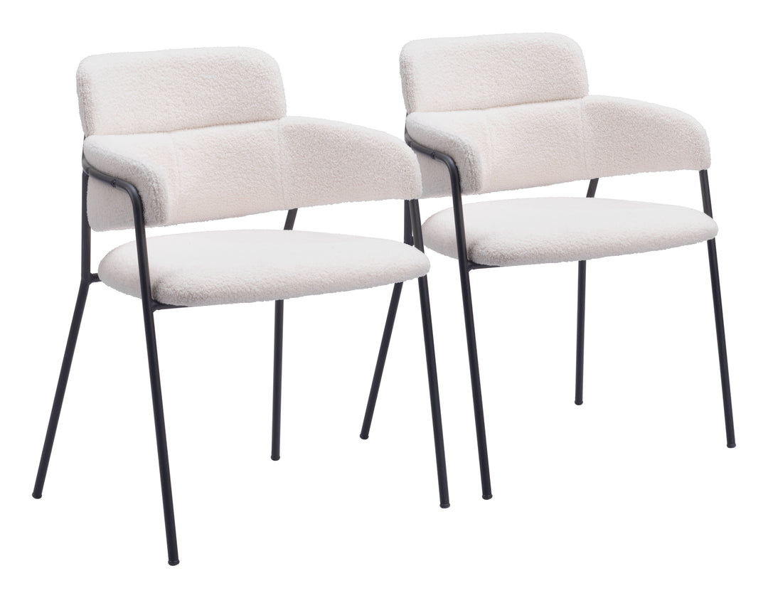Zuo Marcel Dining Chair (Set of 2) Cream