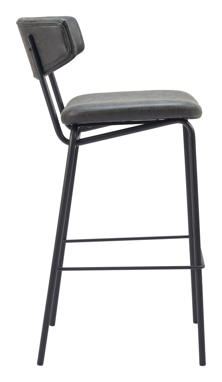 Zuo Charon Barstool (Set of 2) Vintage Black