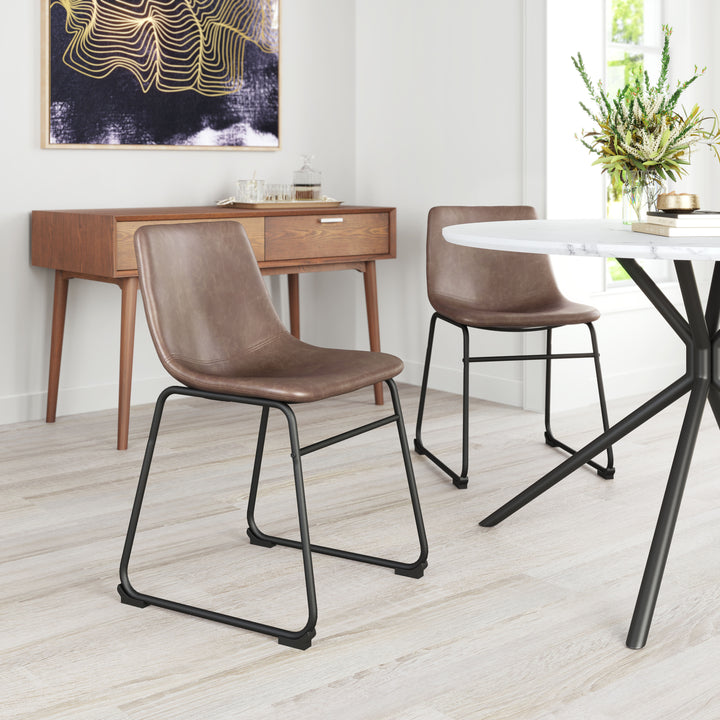 Zuo Smart Dining Chair (Set of 2) Vintage Espresso