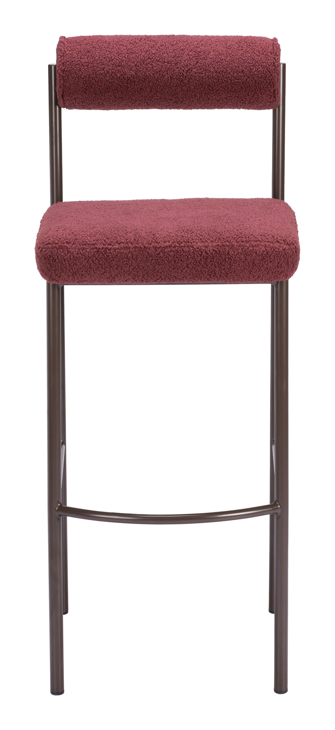 Zuo Livorno Barstool (Set of 2) Red & Bronze