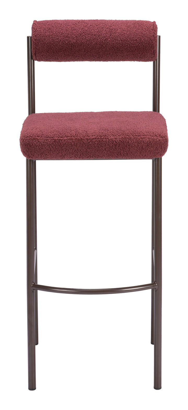 Zuo Livorno Barstool (Set of 2) Red & Bronze