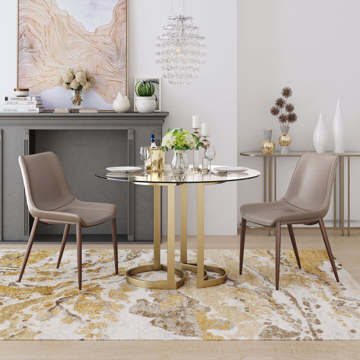Zuo Magnus Dining Chair (Set of 2) Brown & Walnut