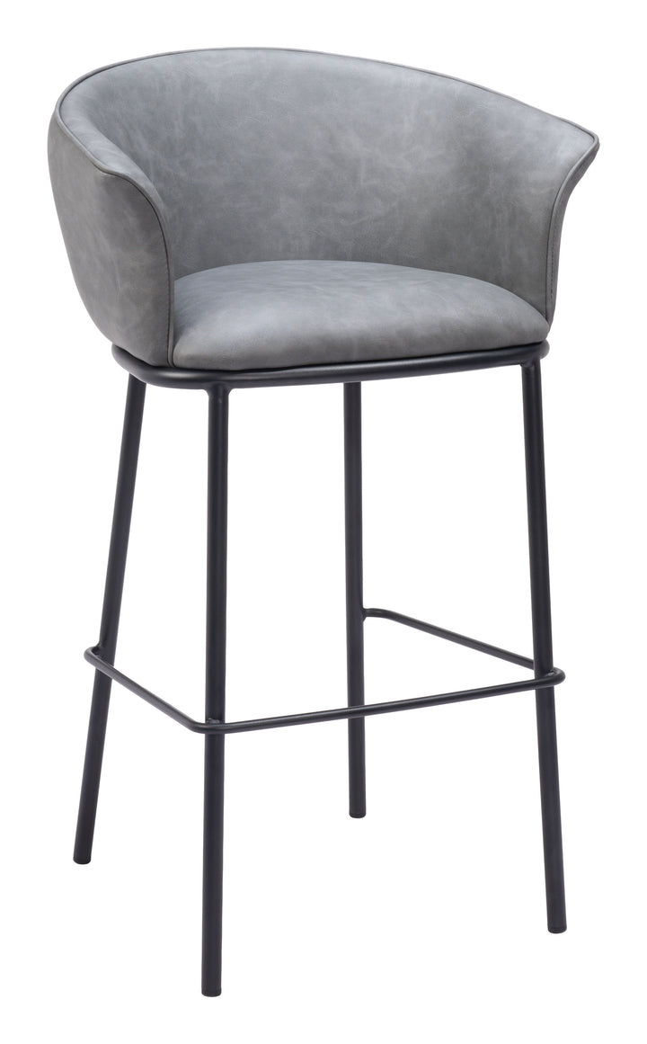 Zuo Garston Barstool Gray