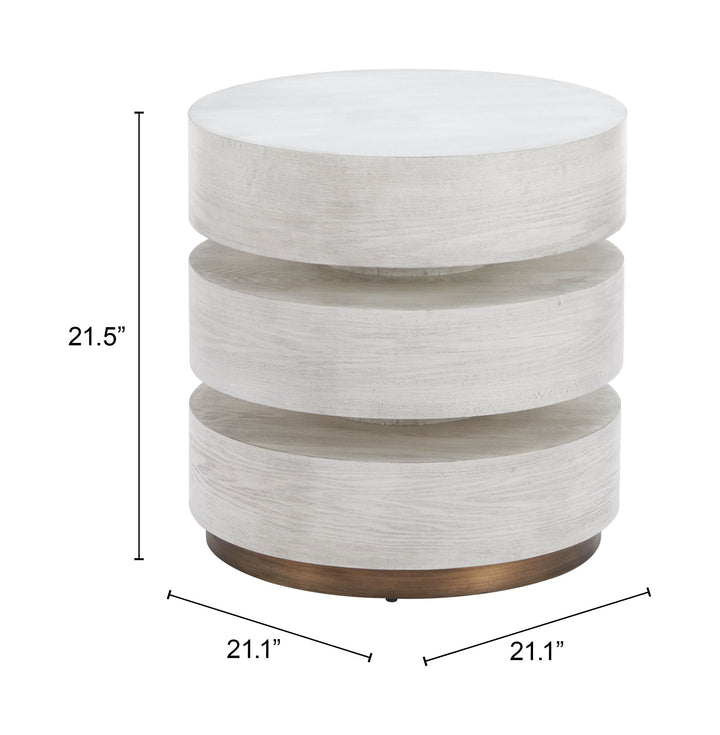Zuo Laha Side Table Oak White