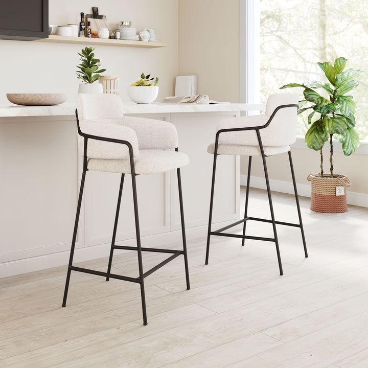 Zuo Marcel Barstool (Set of 2) Cream