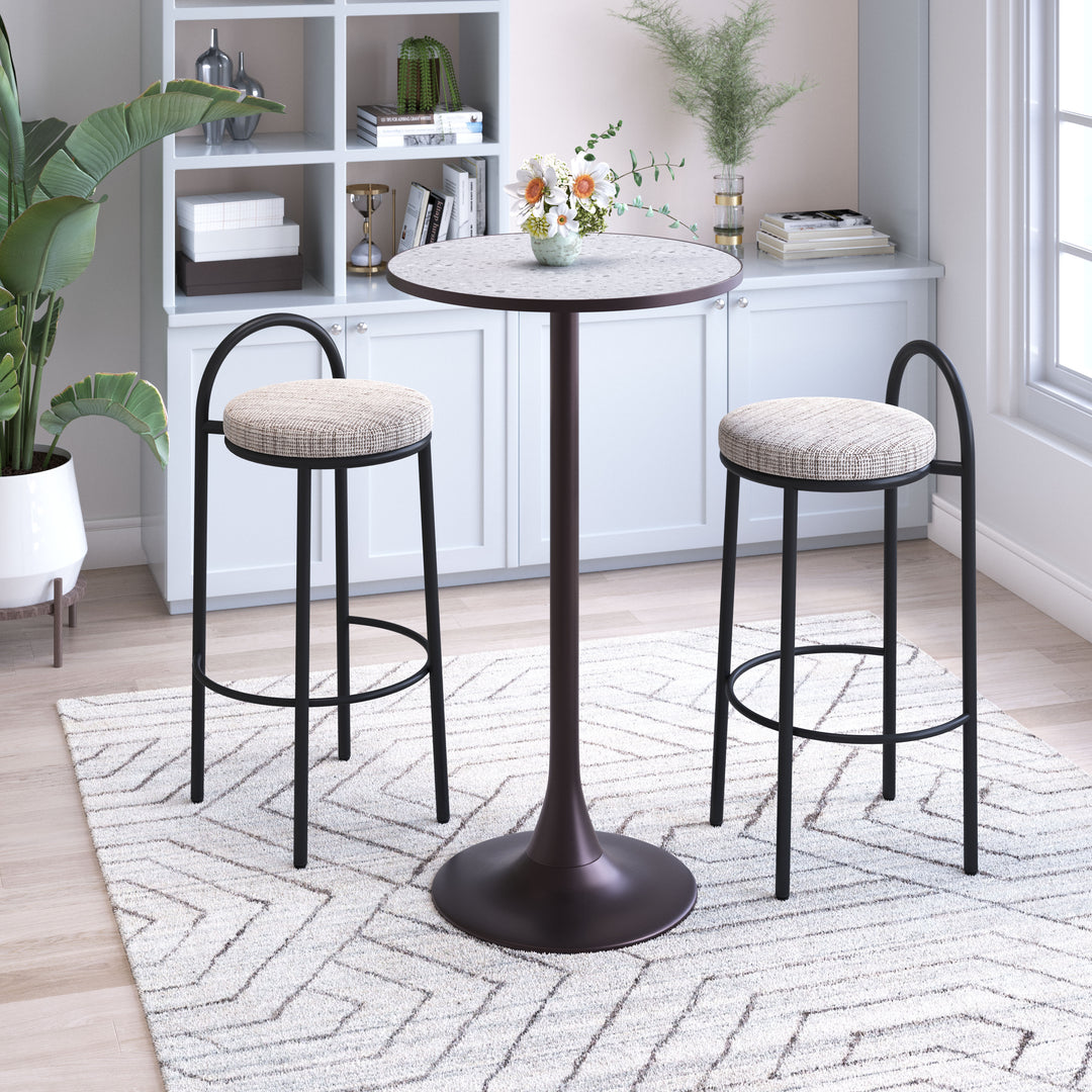Zuo Sisal Barstool (Set of 2) Beige Tweed