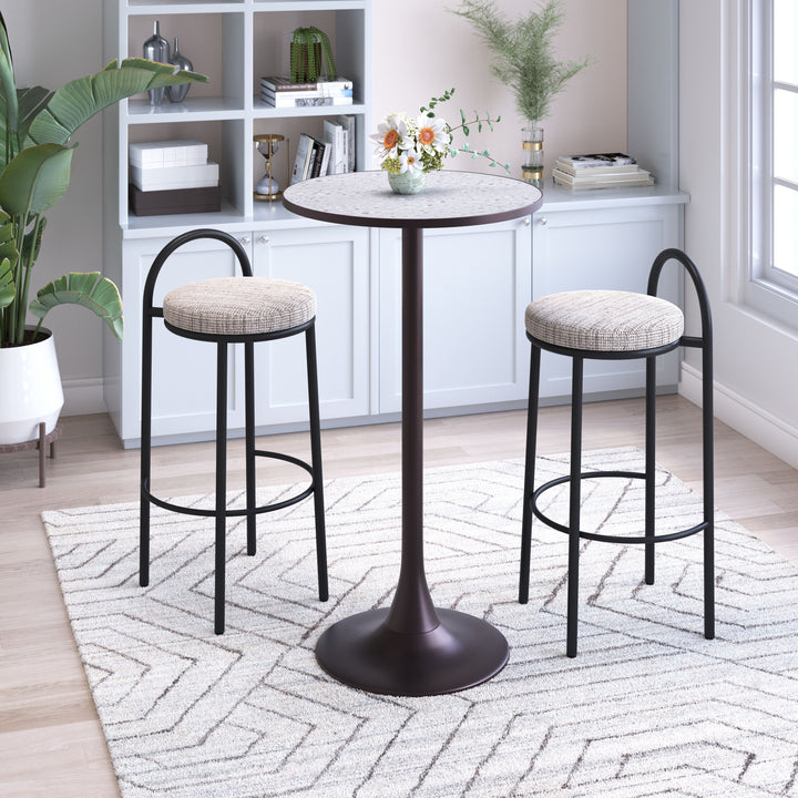 Zuo Sisal Barstool (Set of 2) Beige Tweed