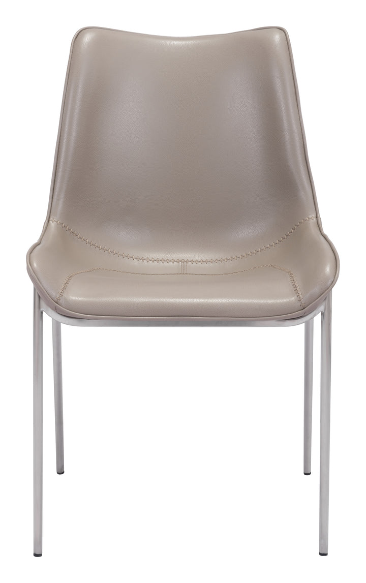 Zuo Magnus Dining Chair (Set of 2) Brown & Silver