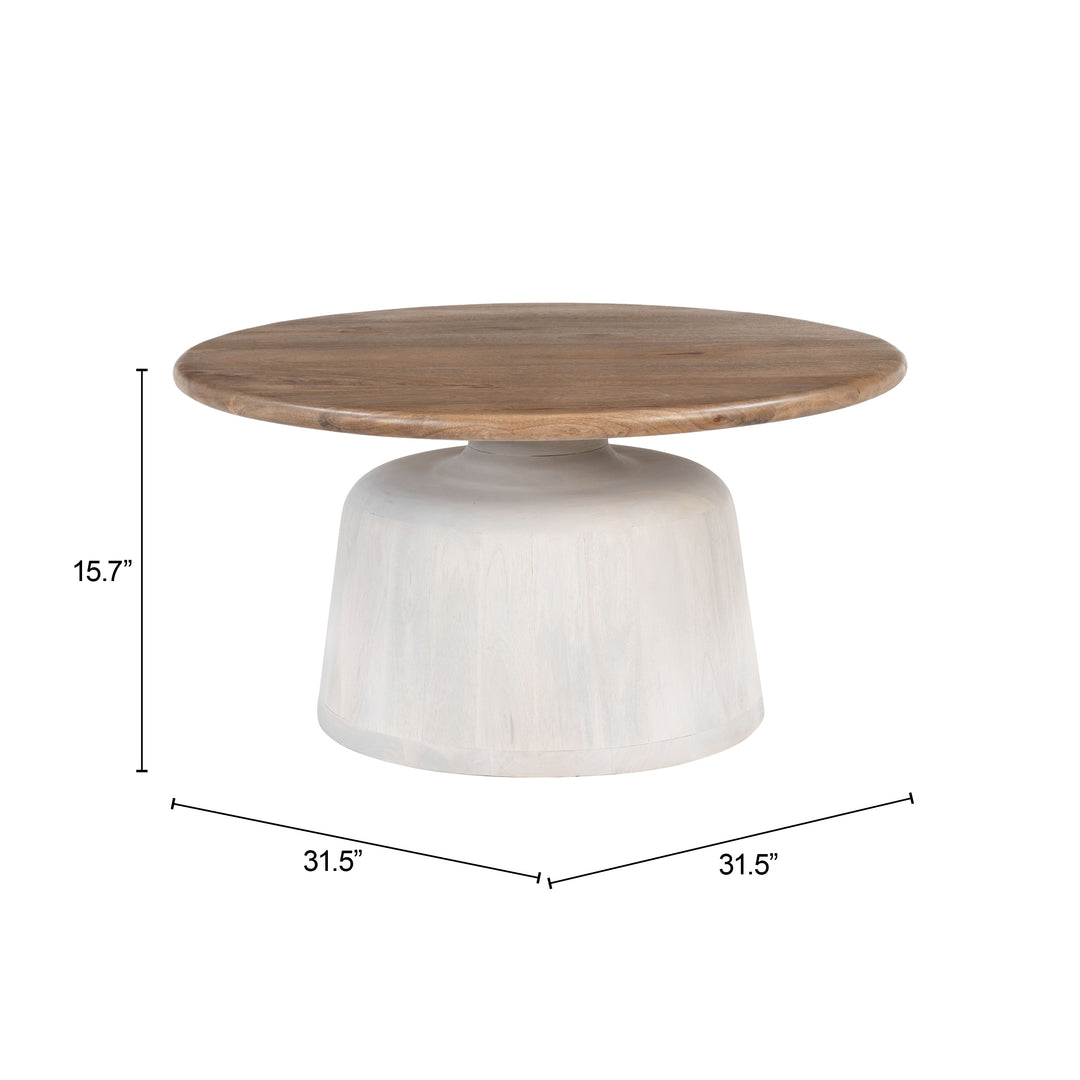 Zuo Goblet Coffee Table Brown & White