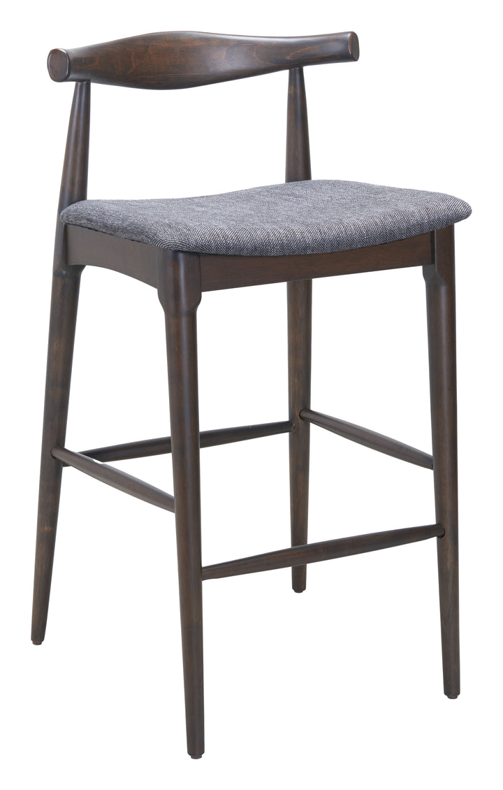 Zuo Tuzka Barstool (Set of 2) Gray & Espresso