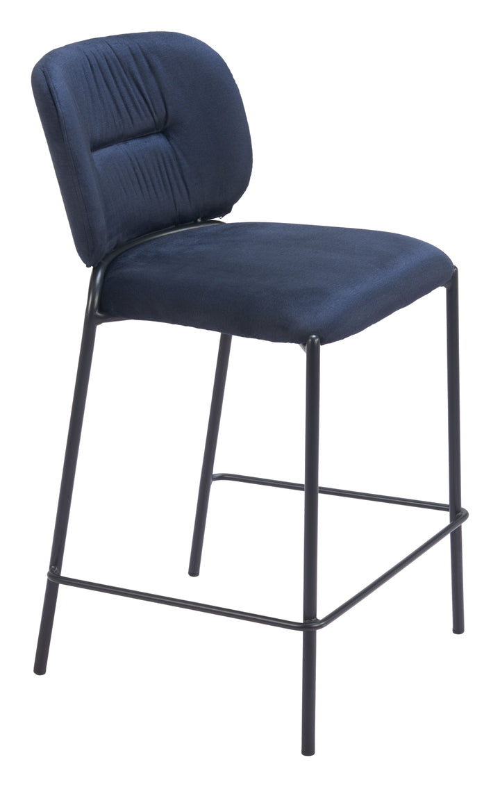 Zuo Plat Counter Stool (Set of 2) Blue