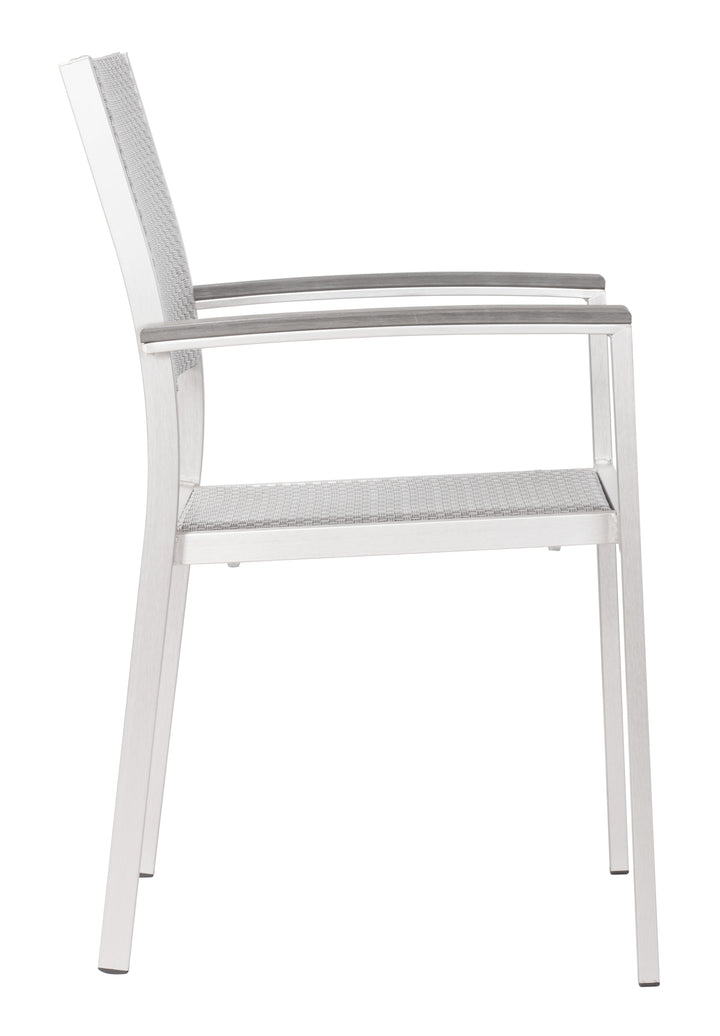 Zuo Metropolitan Dining Armchair (Set of 2) Gray & Silver