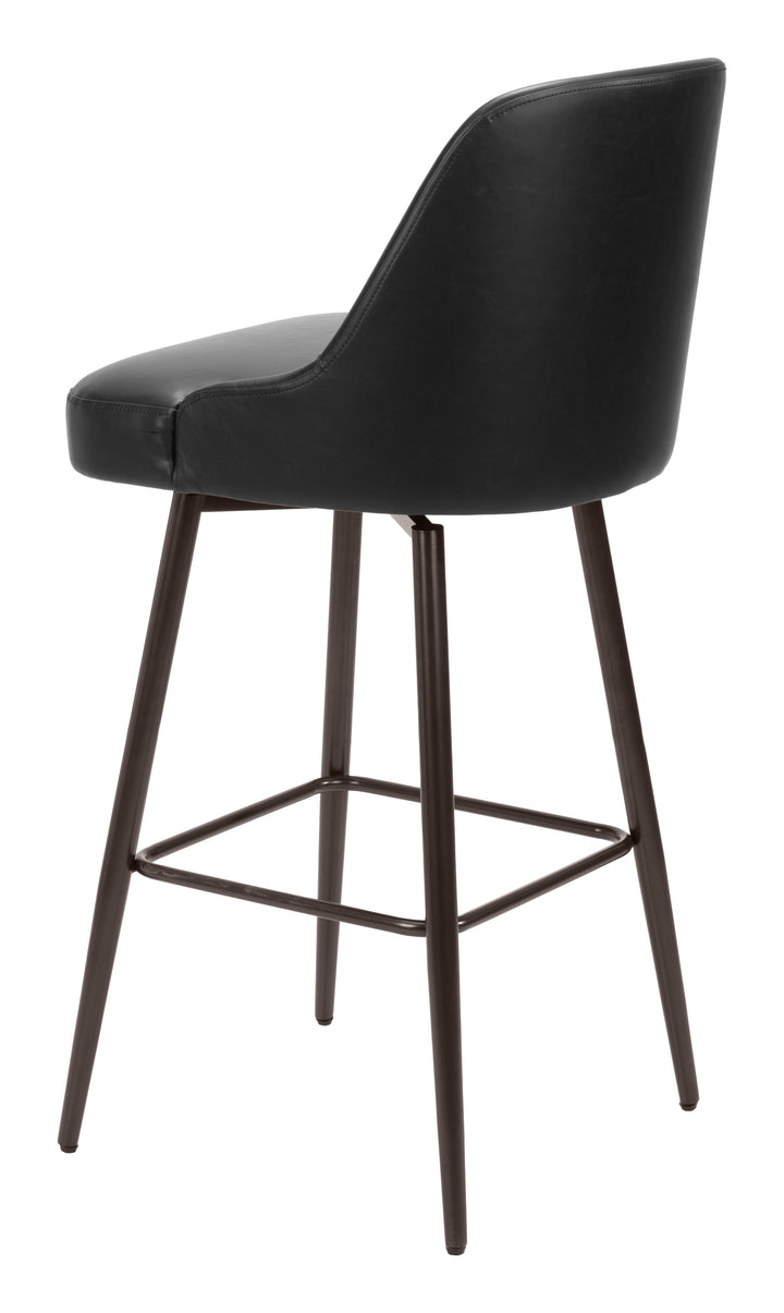 Zuo Keppel Swivel Barstool Black & Bronze