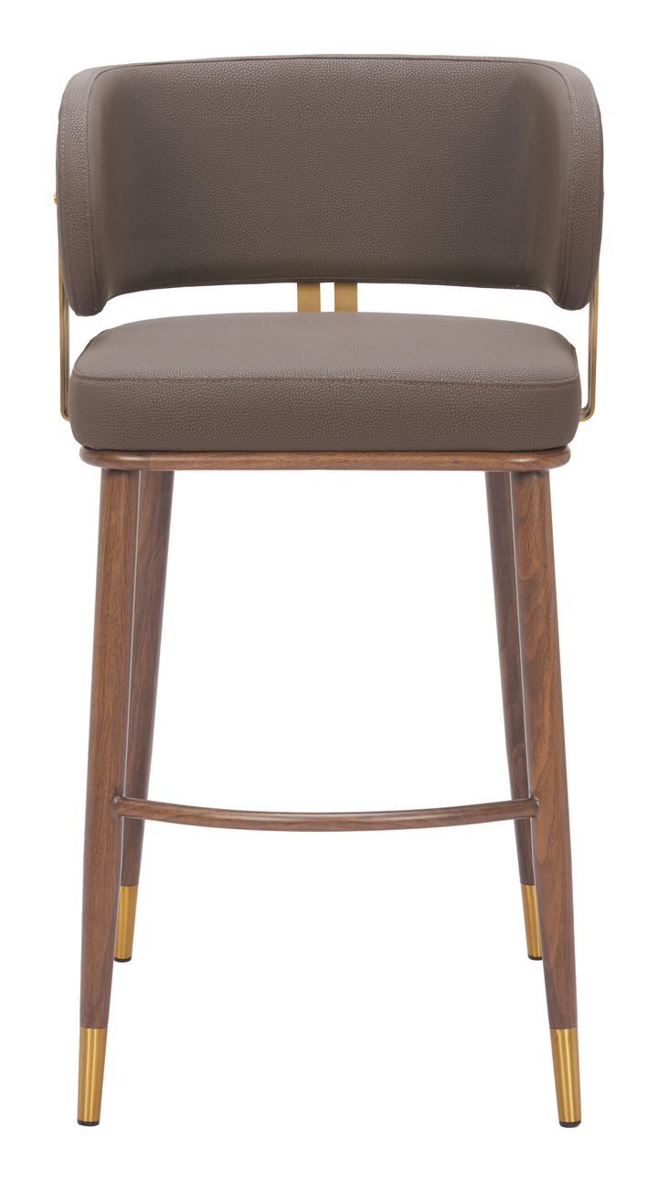 Zuo Brew Barstool Brown & Walnut