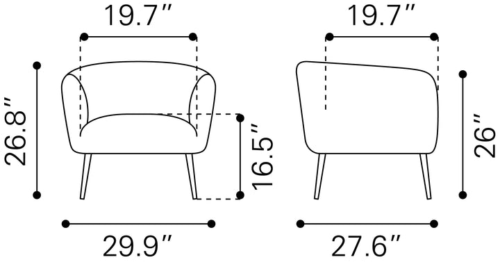 Zuo Deco Accent Chair Beige