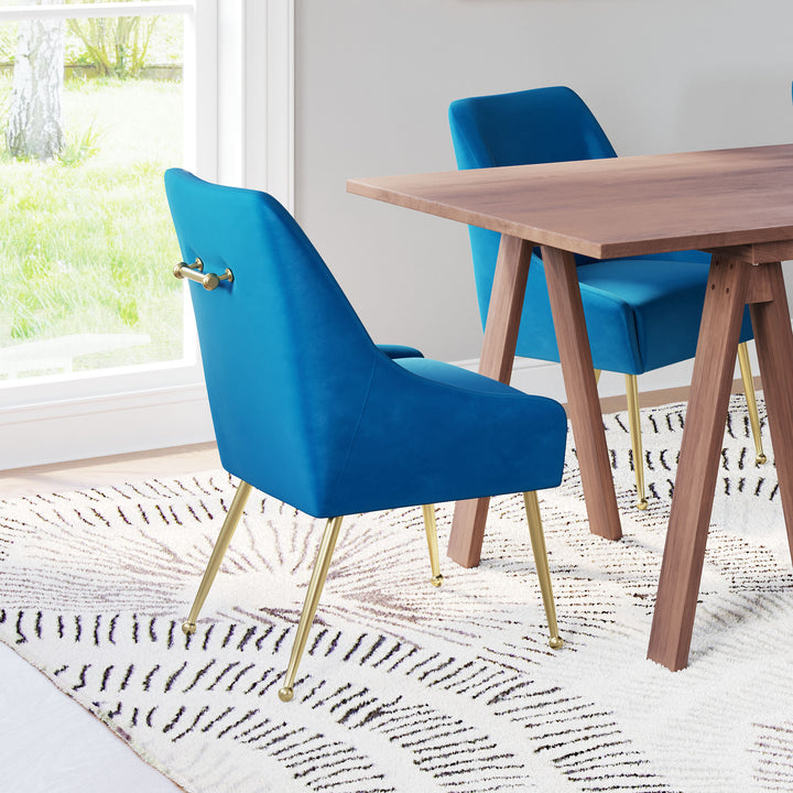 Zuo Maxine Dining Chair Navy Blue & Gold