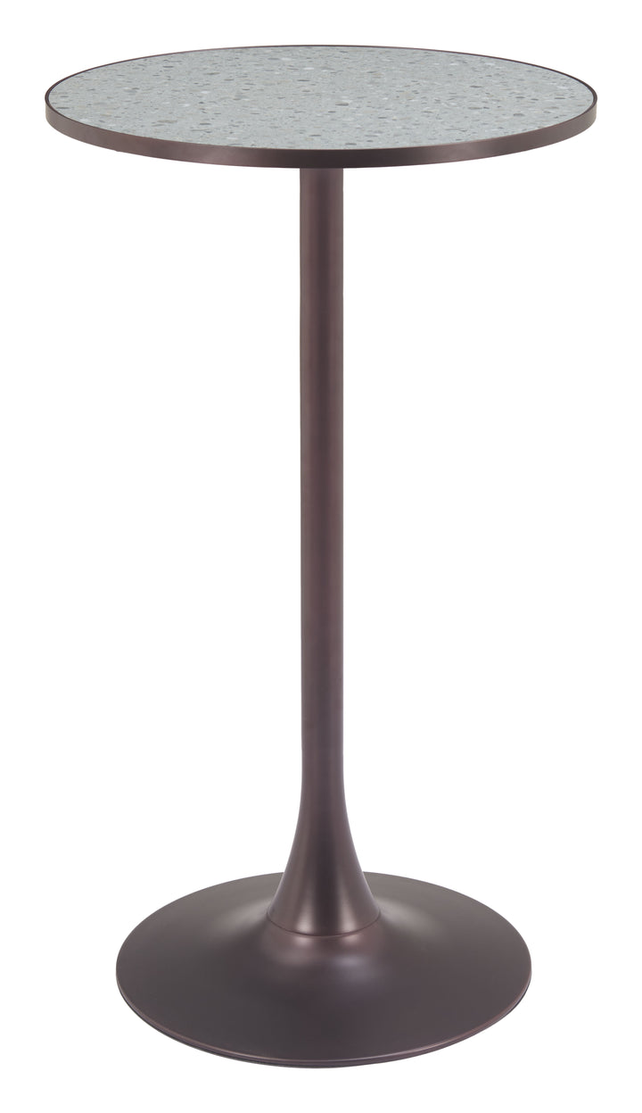 Zuo Bite Bar Table Gray & Bronze
