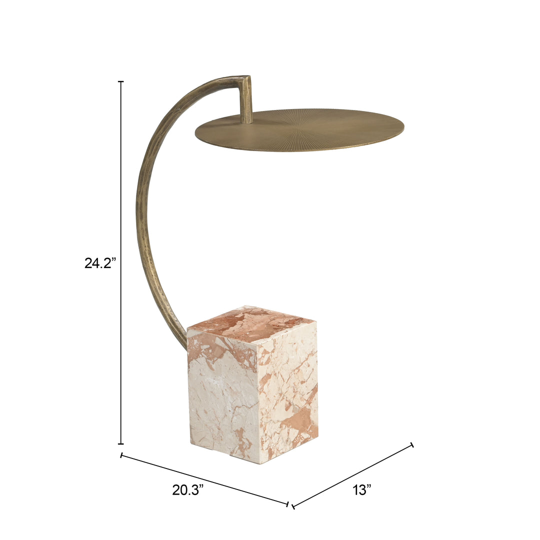 Zuo Voler Side Table Brass