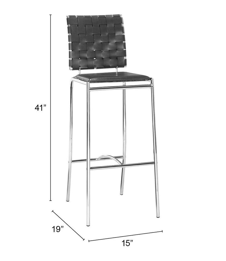 Zuo Criss Cross Barstool (Set of 2) Black