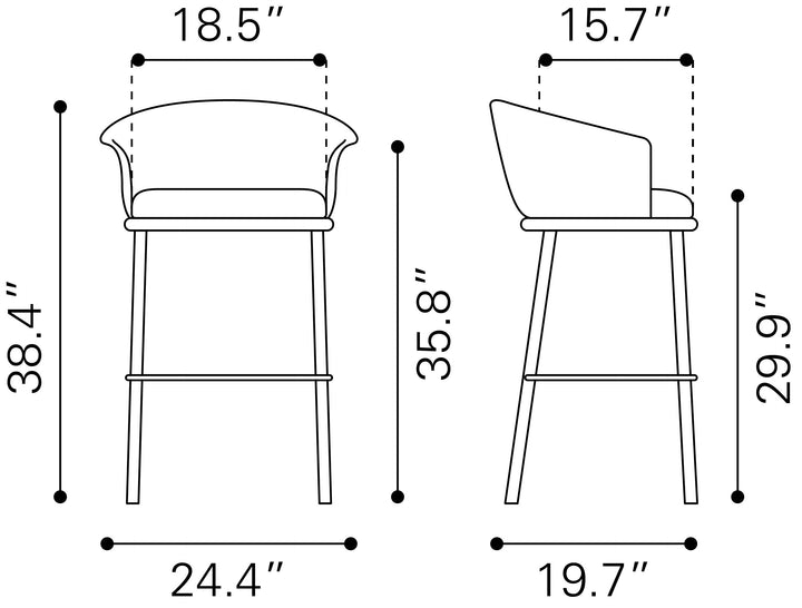 Zuo Garston Barstool Brown