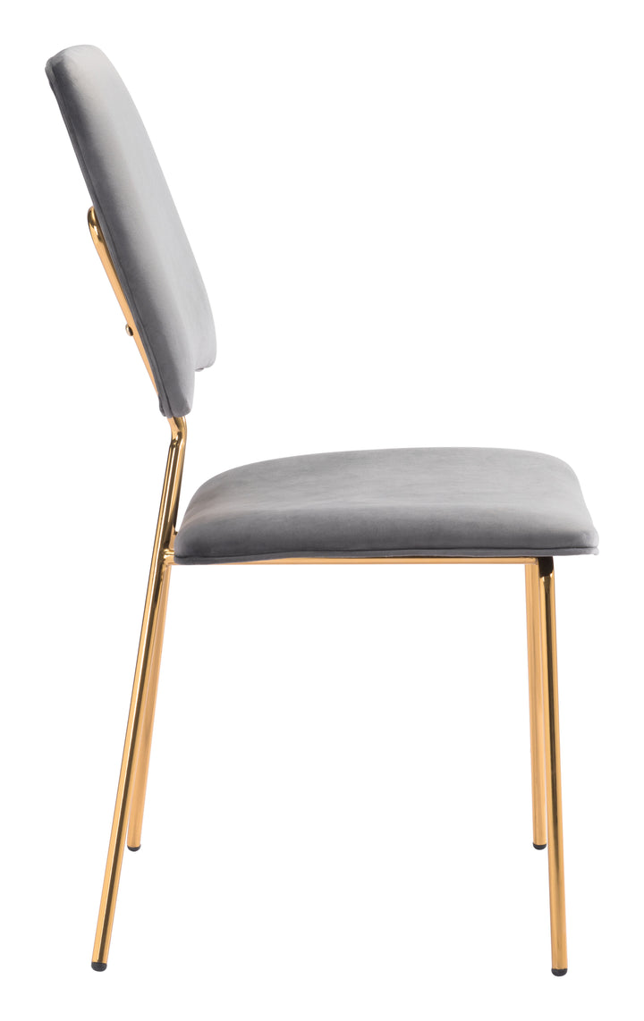 Zuo Chloe Dining Chair (Set of 2) Gray & Gold