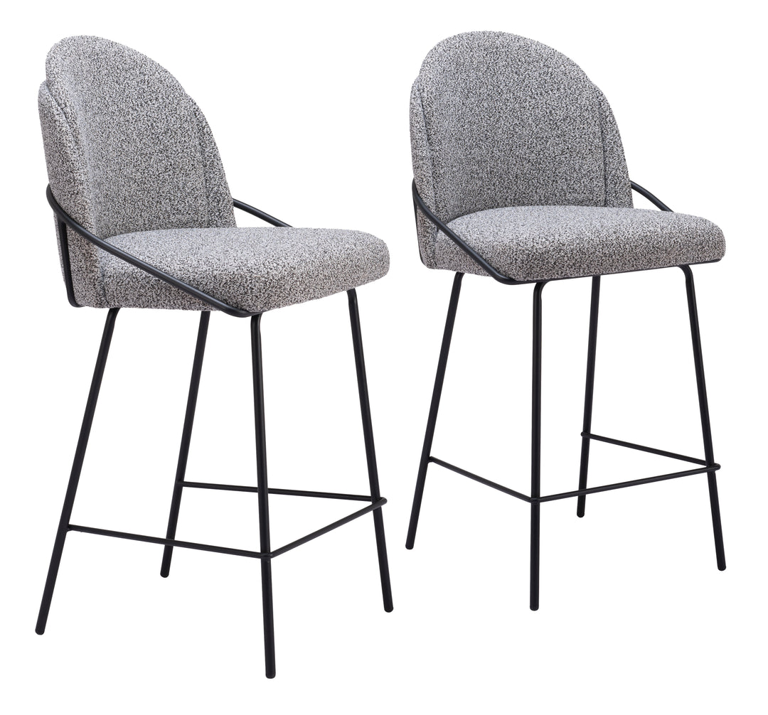 Zuo Jambi Counter Stool (Set of 2) Black & White
