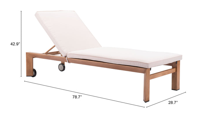 Zuo Cozumel Lounge Chair Beige & Natural