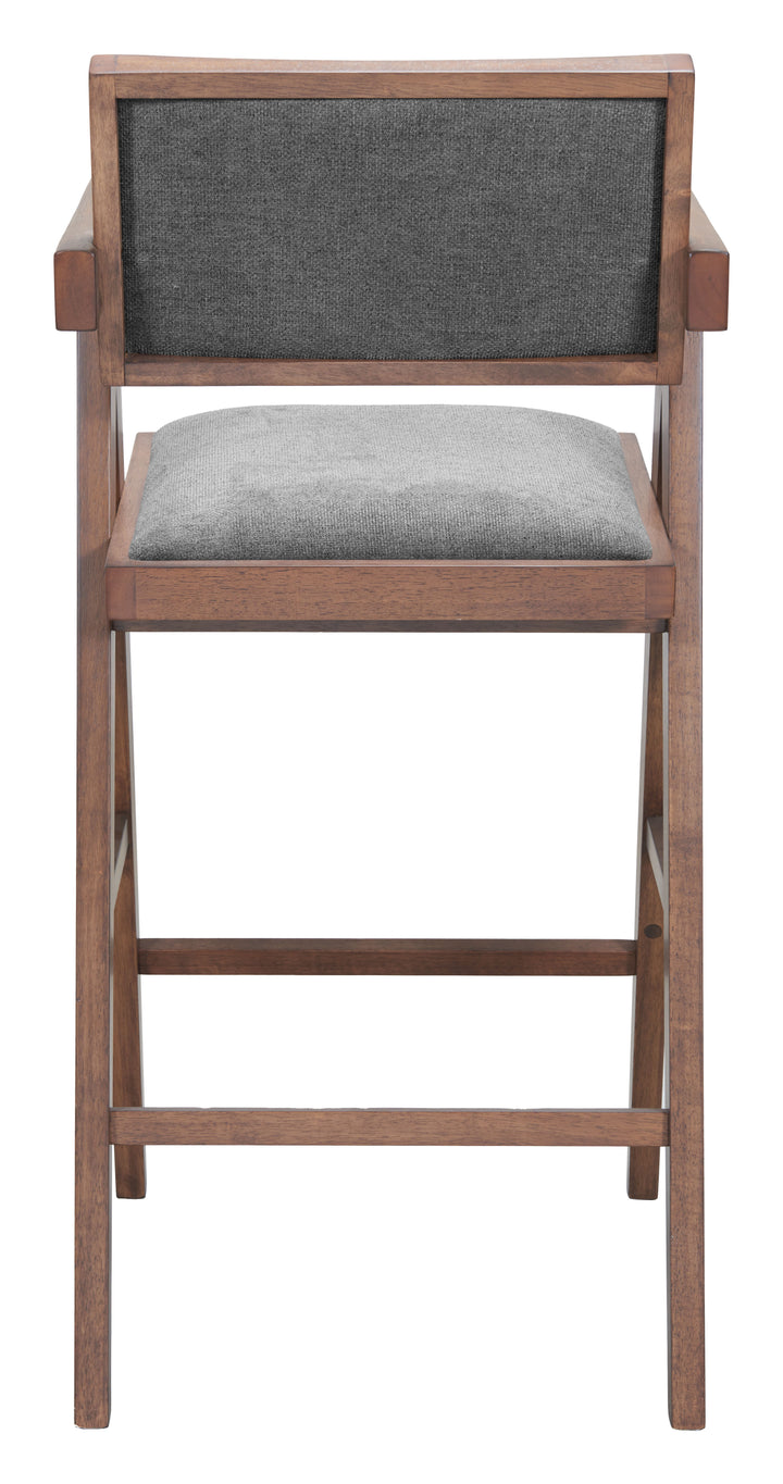 Zuo Delhi Barstool (Set of 2) Gray & Walnut