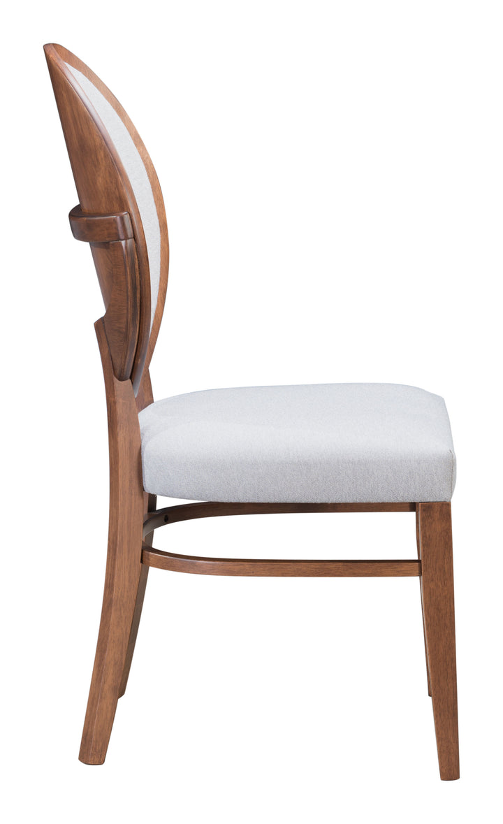 Zuo Regents Dining Chair (Set of 2) Walnut & Light Gray