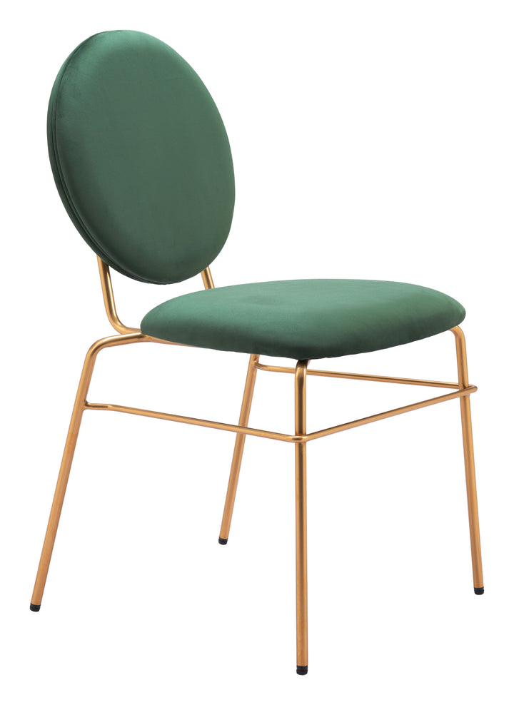 Zuo Odessa Dining Chair (Set of 2) Green & Gold