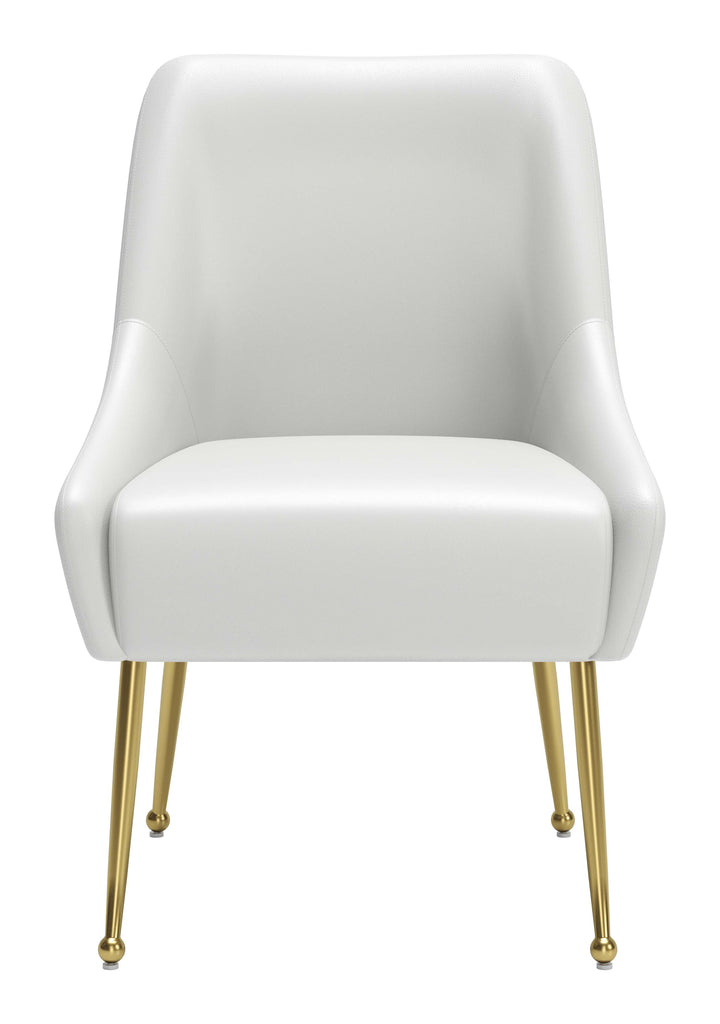 Zuo Maxine Dining Chair White & Gold