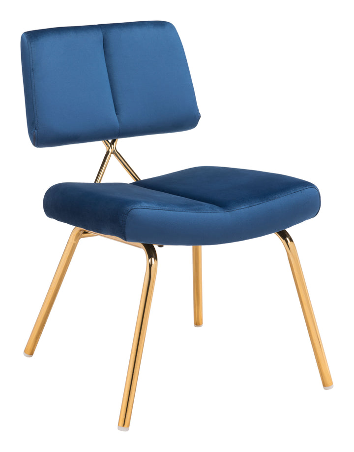 Zuo Nicole Accent Chair (Set of 2) Blue & Gold
