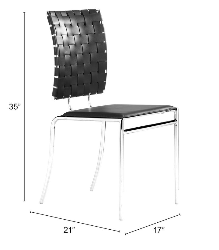 Zuo Criss Cross Dining Chair (Set of 4) Black