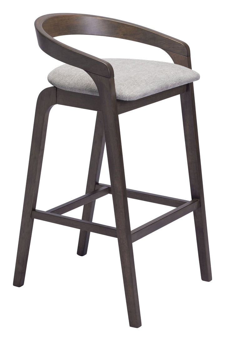 Zuo Troy Barstool (Set of 2) Dove Gray & Espresso