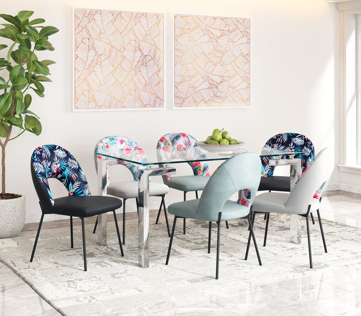 Zuo Torrey Dining Chair (Set of 2) Multicolor Print & Gray