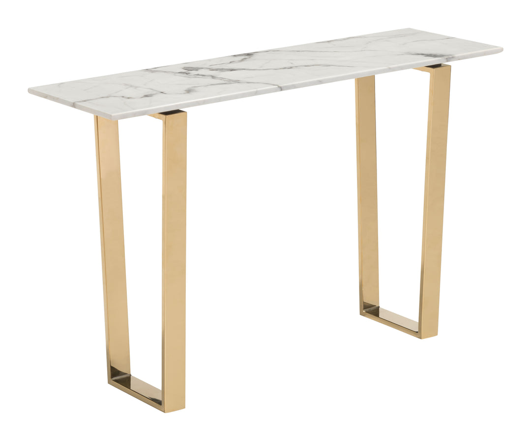 Zuo Atlas Console Table White & Gold