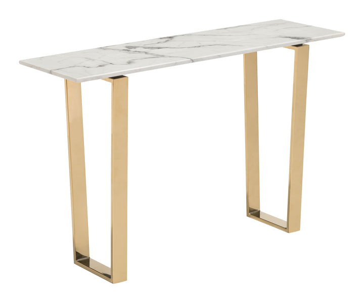 Zuo Atlas Console Table White & Gold