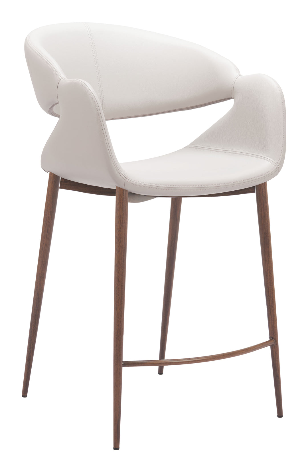 Zuo Limay Counter Stool (Set of 2) Beige & Walnut